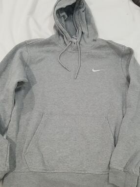 Nike Light Gray Hoodie with White Swoosh